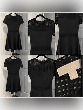 Michael Kors‎ Black Fit and Flare Midi Dress